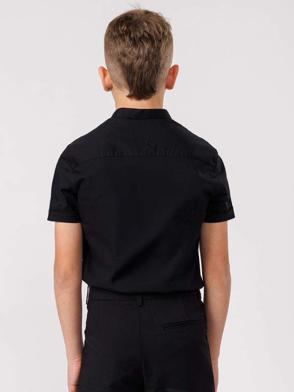 SHORT WOVEN SHIRT Black / 14