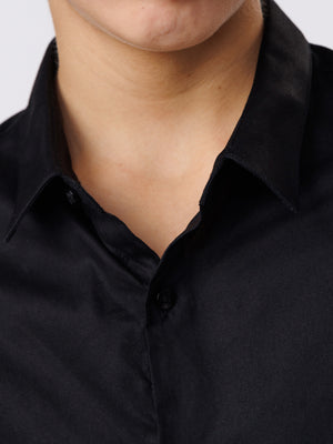 SHORT WOVEN SHIRT Black / 14