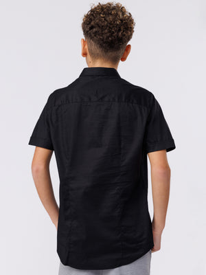 SHORT WOVEN SHIRT Black / 14