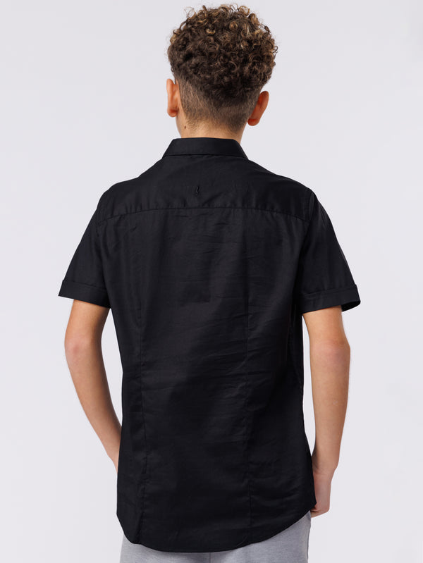 SHORT WOVEN SHIRT Black / 14