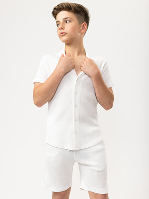 SHORT WOVEN SHIRT Cream / 14