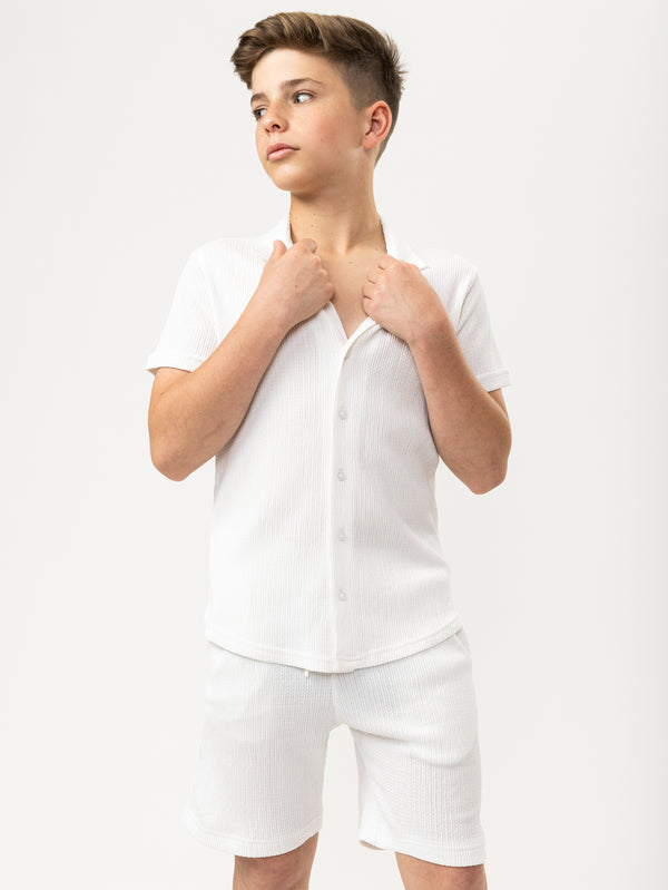 SHORT WOVEN SHIRT Cream / 14
