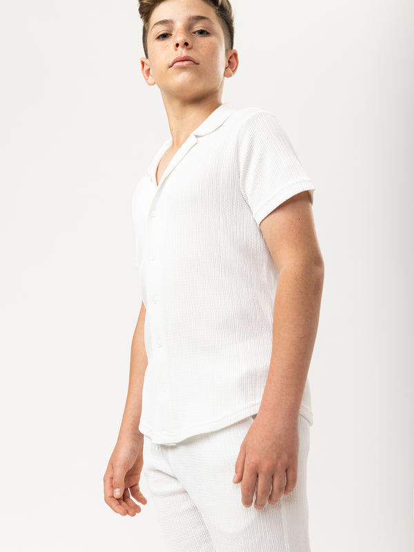 SHORT WOVEN SHIRT Cream / 14