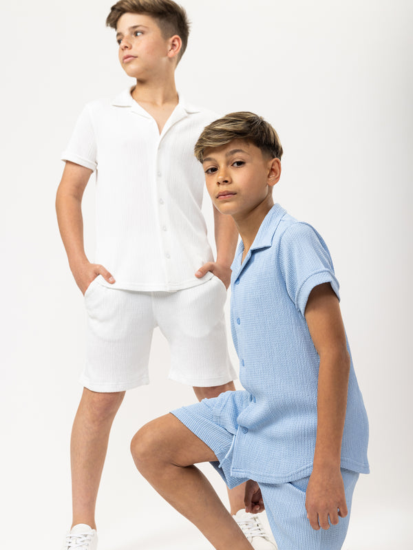 SHORT WOVEN SHIRT Light-Blue / 14