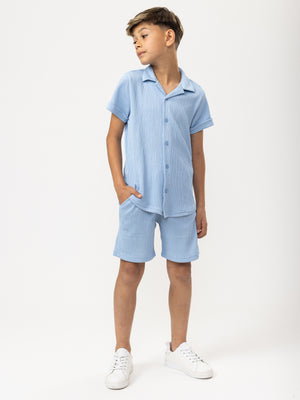SHORT WOVEN SHIRT Light-Blue / 14