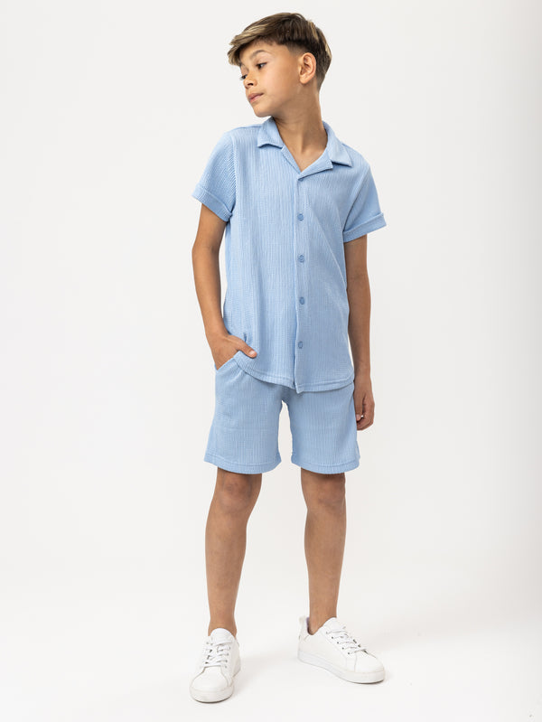 SHORT WOVEN SHIRT Light-Blue / 14