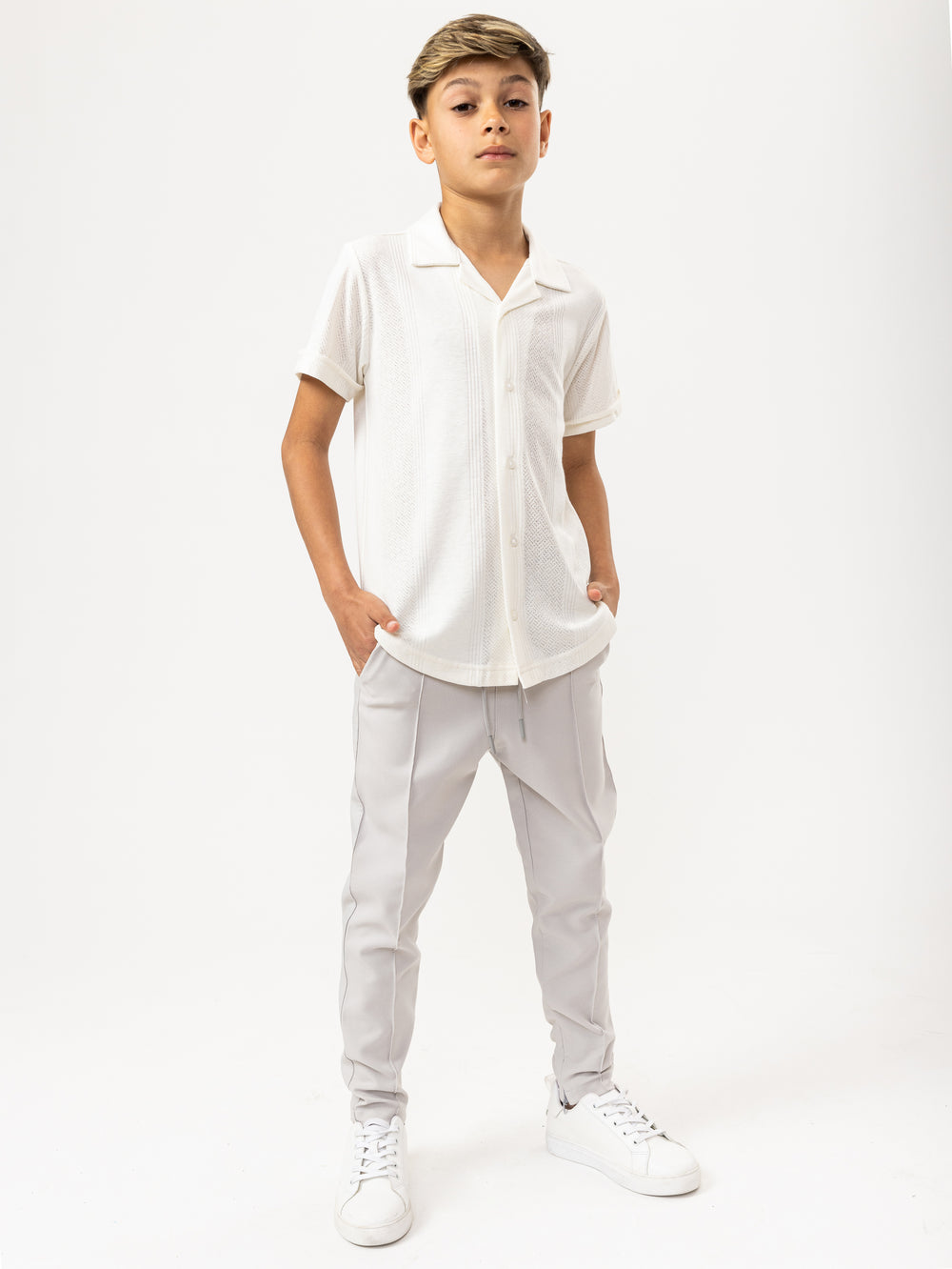 SHORT WOVEN SHIRT Cream / 14