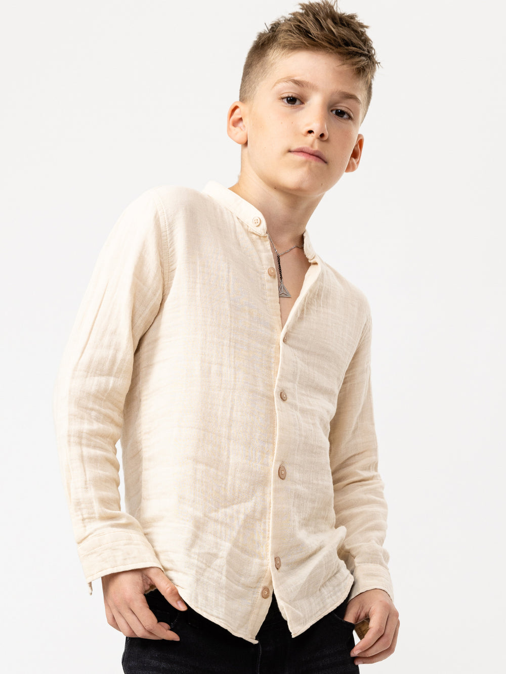 FASHION BUTTONNED SHIRTS Cream / 14