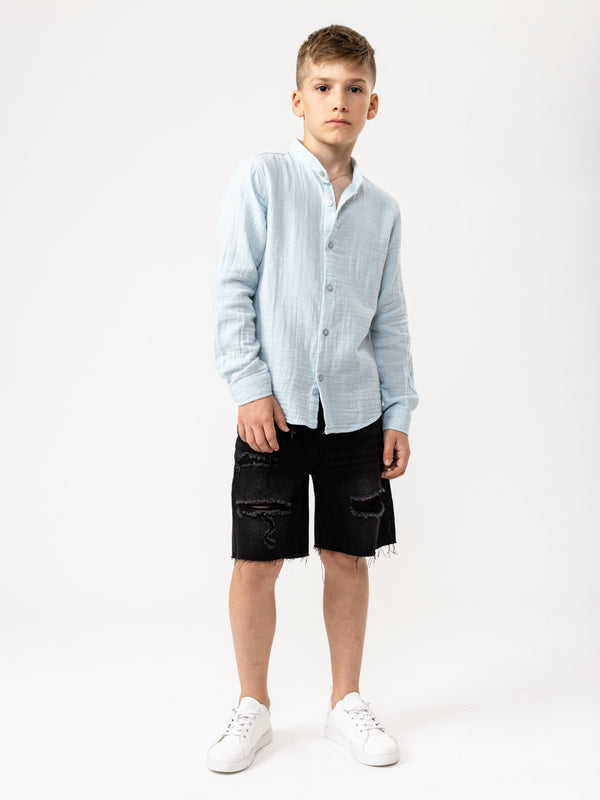 FASHION BUTTONNED SHIRTS Light-Blue / 14
