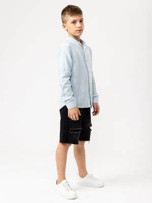 FASHION BUTTONNED SHIRTS Light-Blue / 14