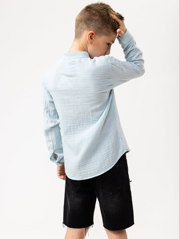 FASHION BUTTONNED SHIRTS Light-Blue / 14
