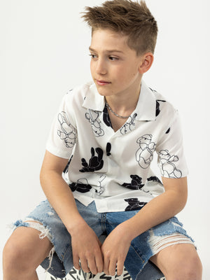 SHORT WOVEN SHIRT Cream / 14