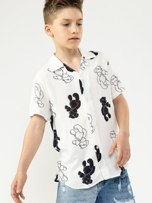 SHORT WOVEN SHIRT Cream / 14
