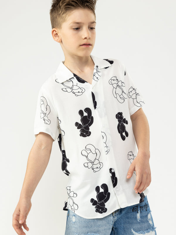 SHORT WOVEN SHIRT Cream / 14