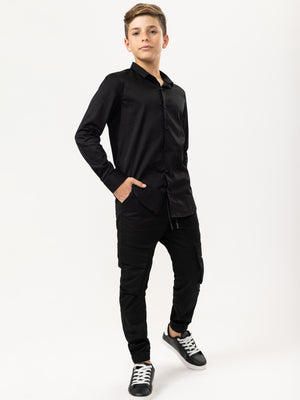 PREMIUM BUTTONNED SHIRTS Black / 14