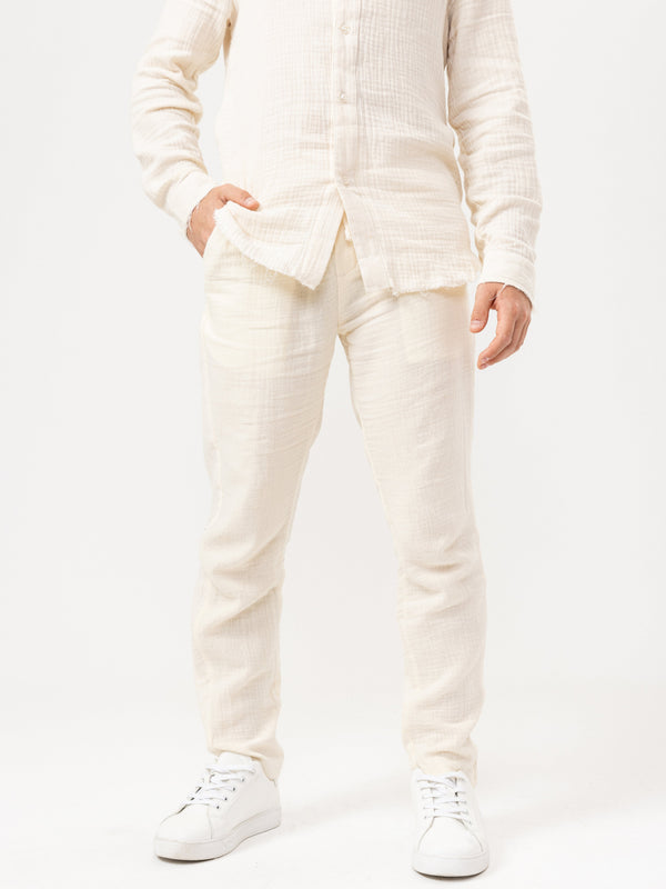WOVEN PANTS Cream / 14