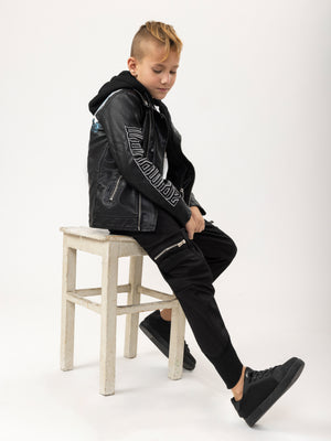 LEATHER COAT Black / 14
