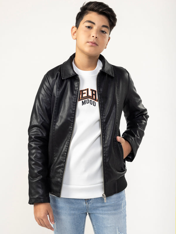 LEATHER COAT Black / 14