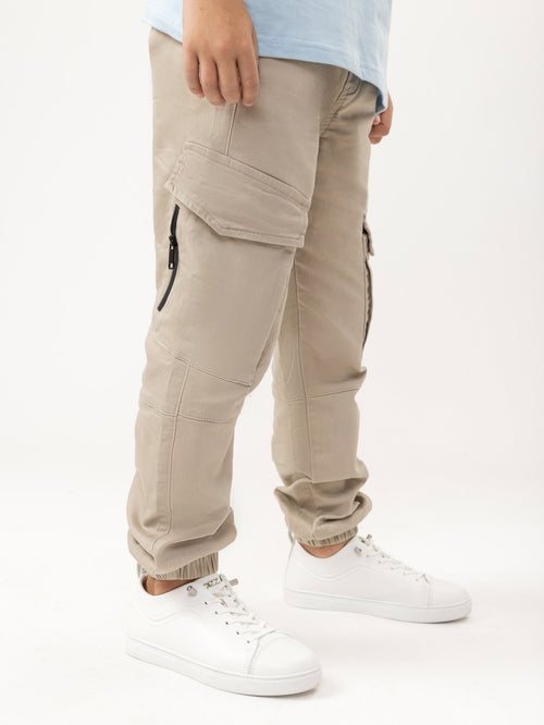 CARGO WOVEN PANTS Beige / 14