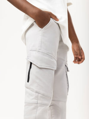 CARGO WOVEN PANTS Silver Color / 14
