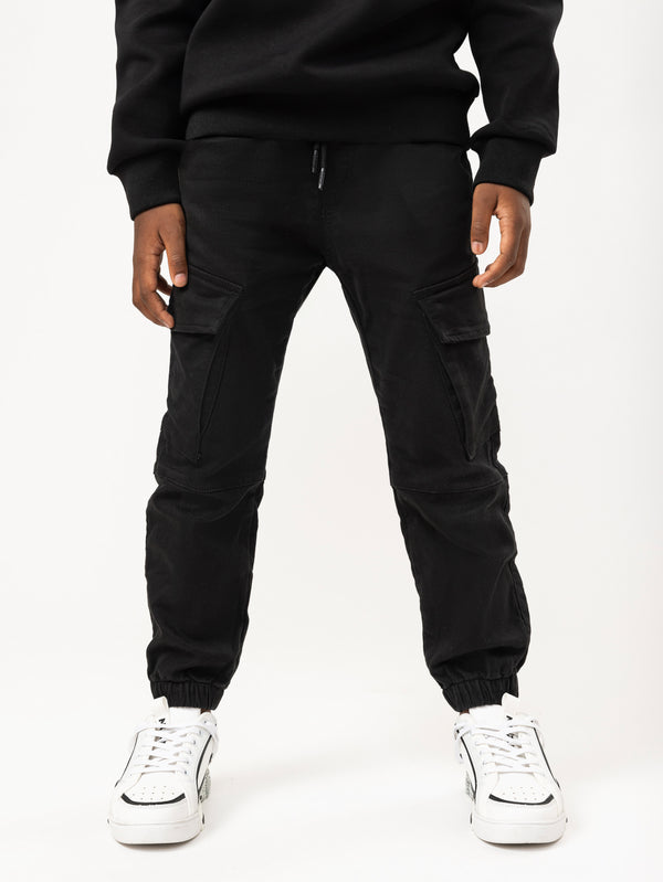 CARGO WOVEN PANTS Black / 14