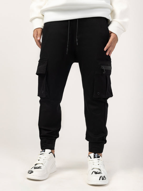 CARGO WOVEN PANTS Black / 14