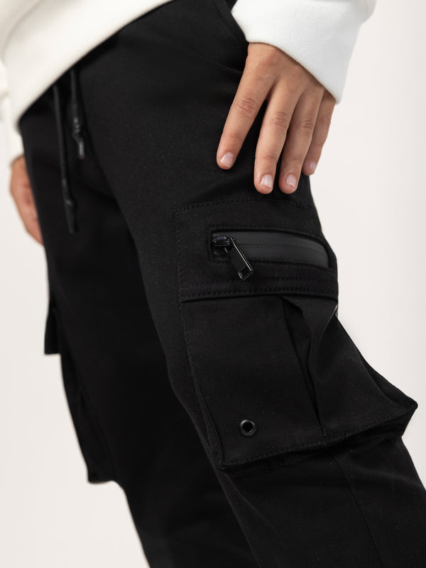 CARGO WOVEN PANTS Black / 14