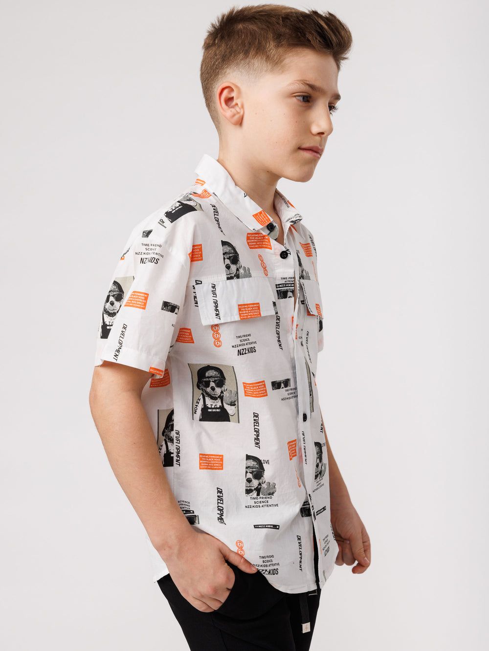 SHORT BUTTONED SHIRT White / 14