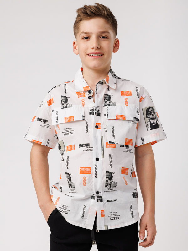 SHORT BUTTONED SHIRT White / 14