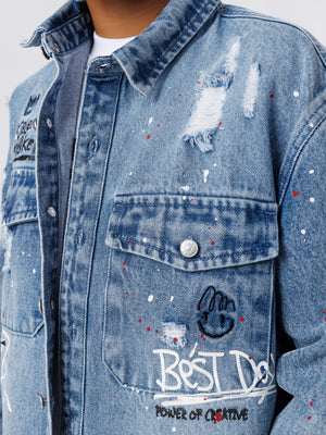 OVER SHIRT JACKET Washed Jeans / 14