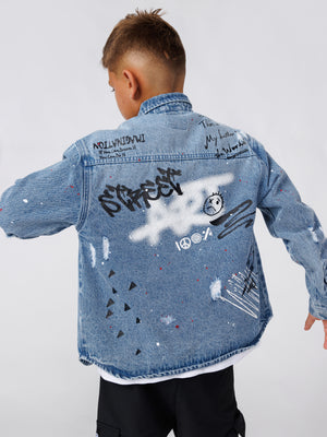 OVER SHIRT JACKET Washed Jeans / 14
