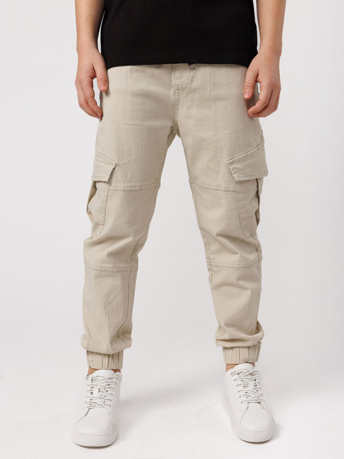 CARGO WOVEN PANTS Beige / 14