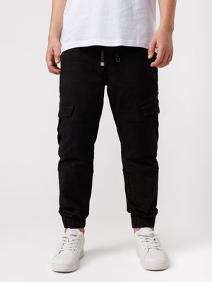 CARGO WOVEN PANTS Black / 14