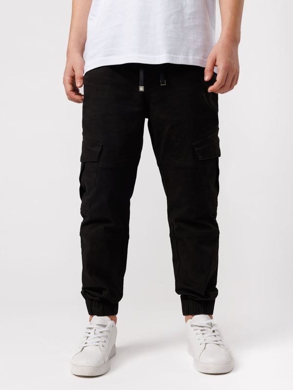 CARGO WOVEN PANTS Black / 14