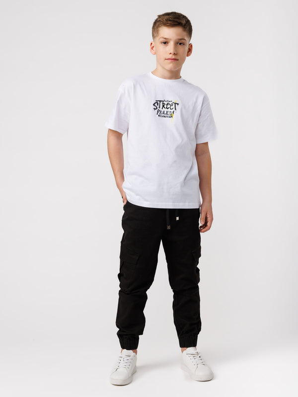 CARGO WOVEN PANTS Black / 14