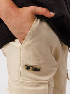 CARGO WOVEN PANTS Beige / 14