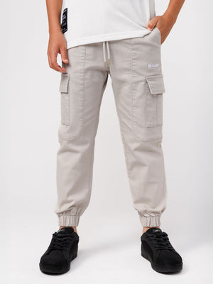 CARGO WOVEN PANTS Light Gray / 14