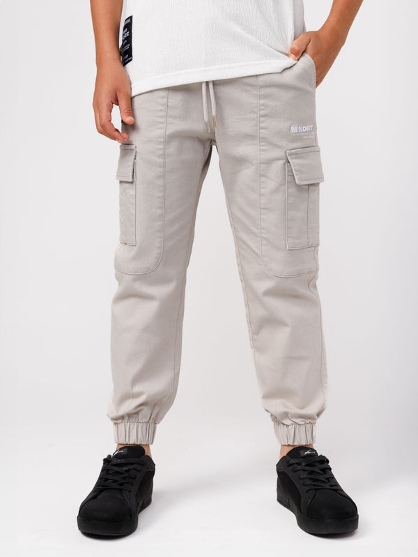 CARGO WOVEN PANTS Light Gray / 14