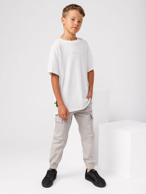 CARGO WOVEN PANTS Light Gray / 14