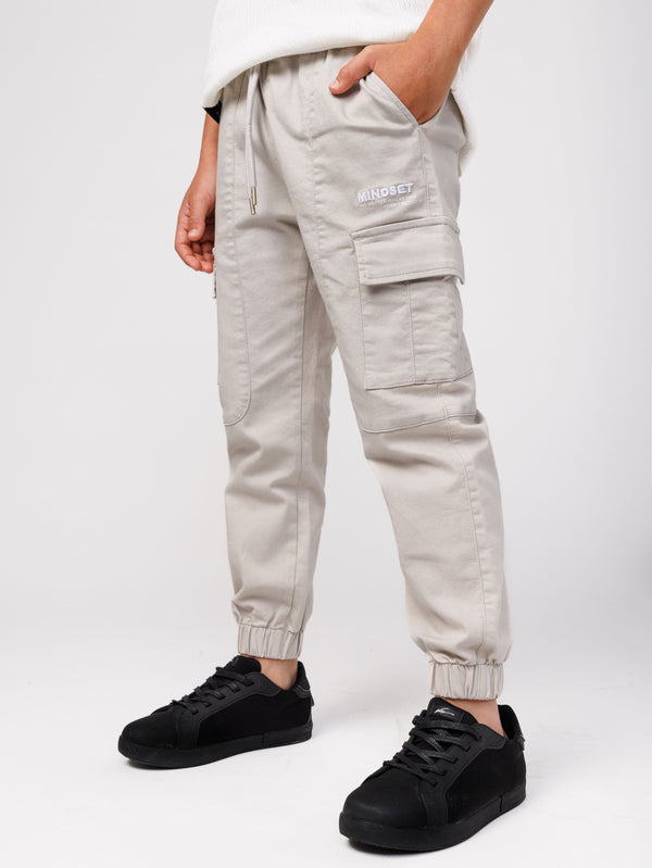 CARGO WOVEN PANTS Light Gray / 14