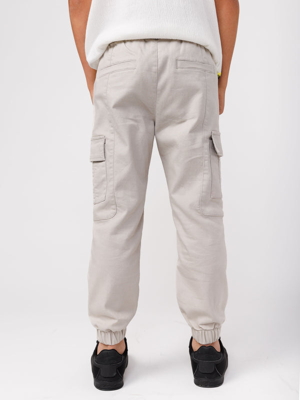 CARGO WOVEN PANTS Light Gray / 14