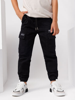 CARGO WOVEN PANTS Black / 14