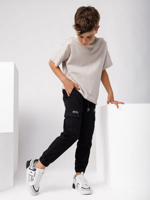 CARGO WOVEN PANTS Black / 14