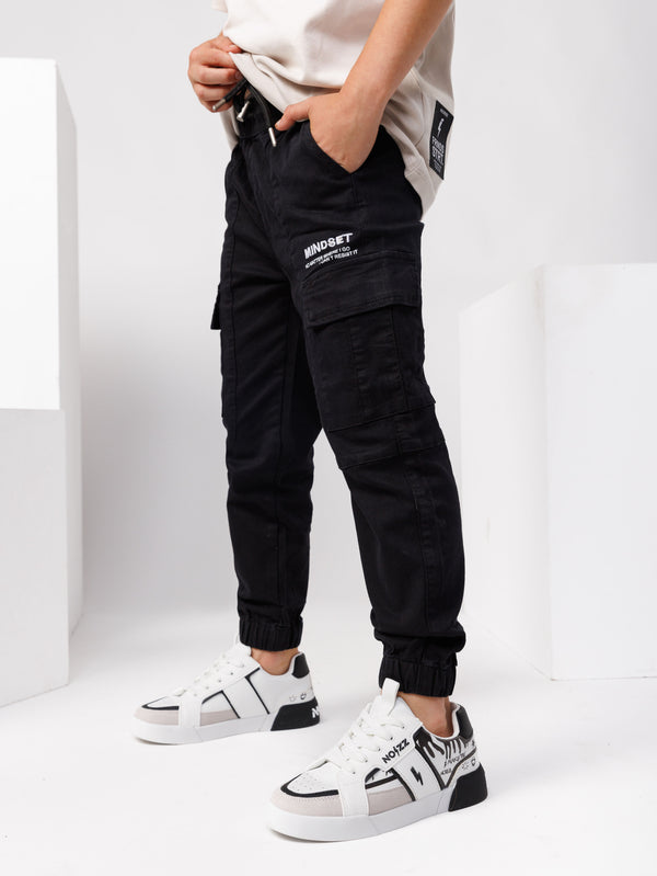 CARGO WOVEN PANTS Black / 14