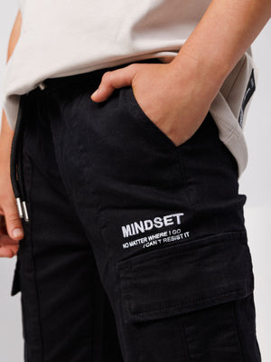 CARGO WOVEN PANTS Black / 14