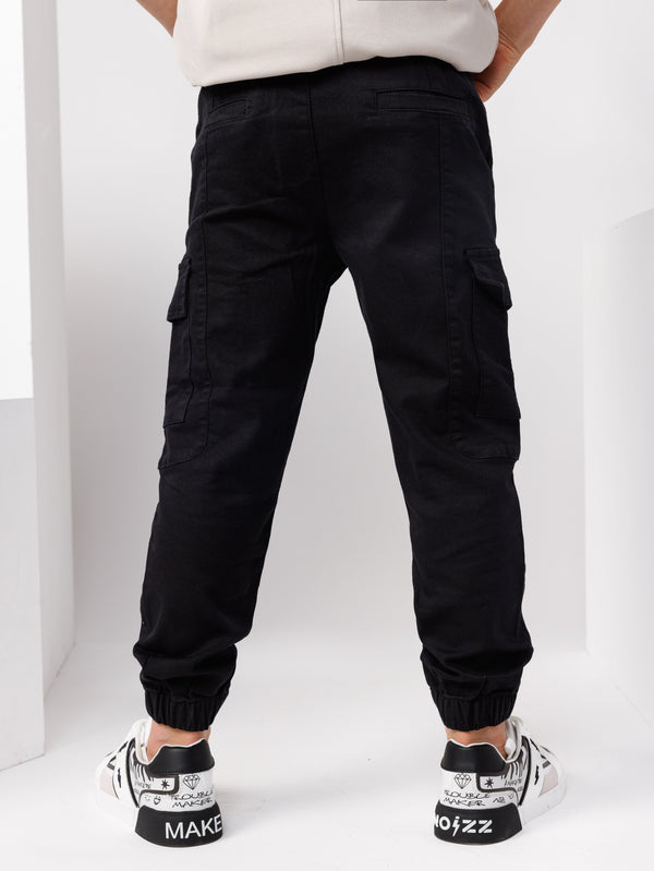 CARGO WOVEN PANTS Black / 14