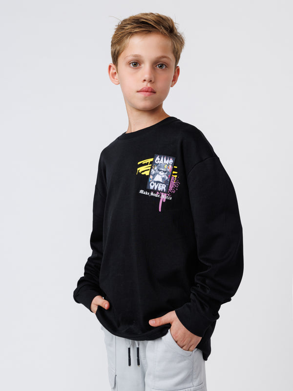 LONG FASHION SLEEVE T Black / 14