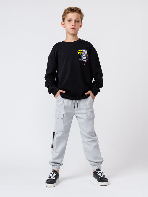 LONG FASHION SLEEVE T Black / 14
