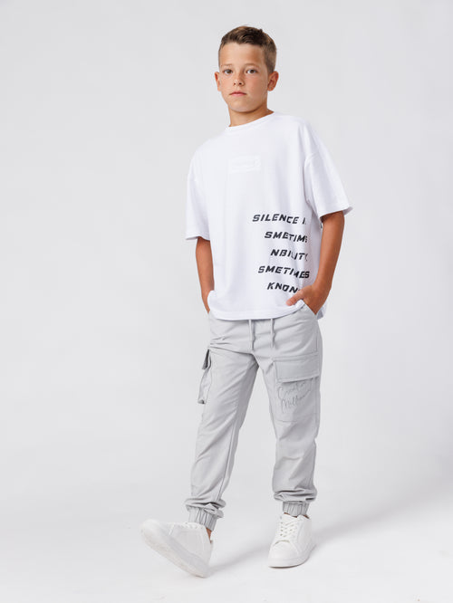 CARGO WOVEN PANTS Light Gray / 14