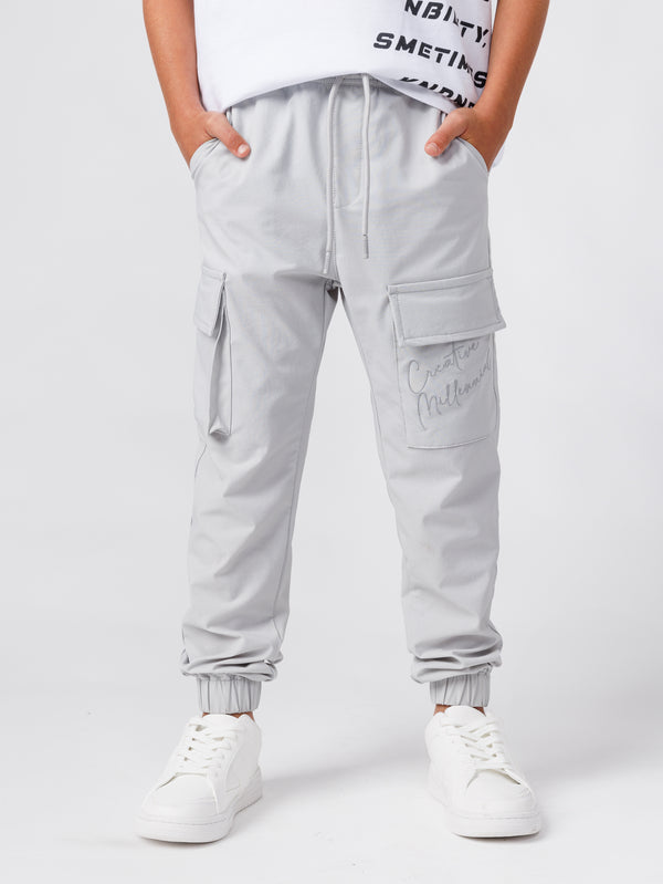 CARGO WOVEN PANTS Light Gray / 14